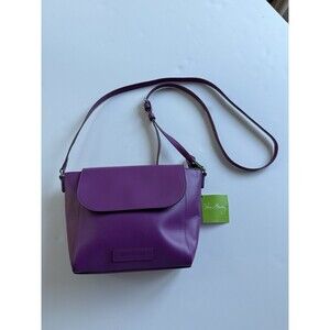 VERA BRADLEY DEEP Plum Faux LEATHER CROSS BODY Adjustable Magnetic Closure New
